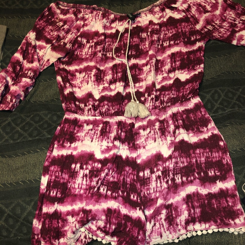 Colorful off the shoulder romper